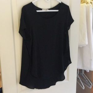 Black Lush Open Sides Flutter shirt